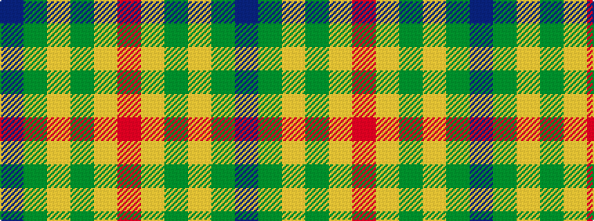 idealised woven sample of pattern BGYGYR
