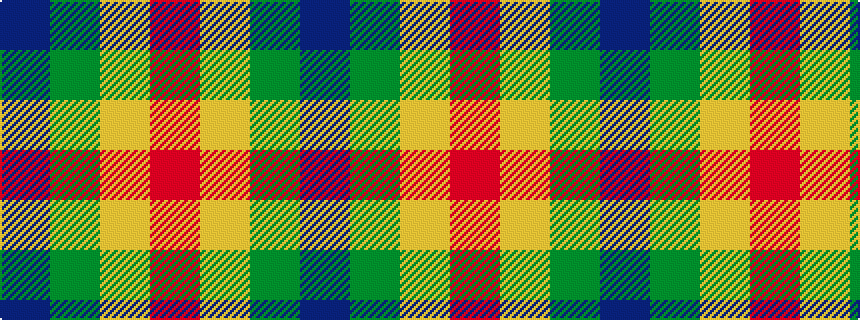 idealised woven sample of pattern BGYR