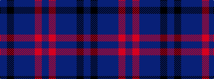 idealised woven sample of pattern BKBBBRB
