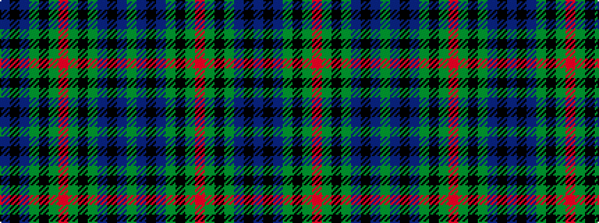 idealised woven sample of pattern BKBGKGRGKGBKBG