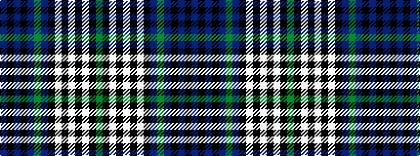 idealised woven sample of pattern BKBKBGBKWKWKWKG