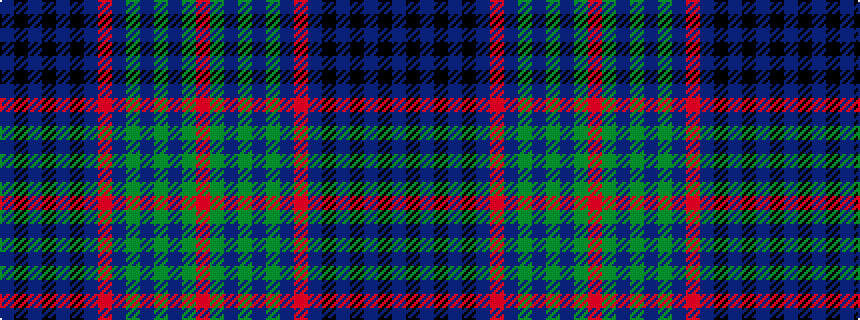 idealised woven sample of pattern BKBKBKBRBGBGBGR