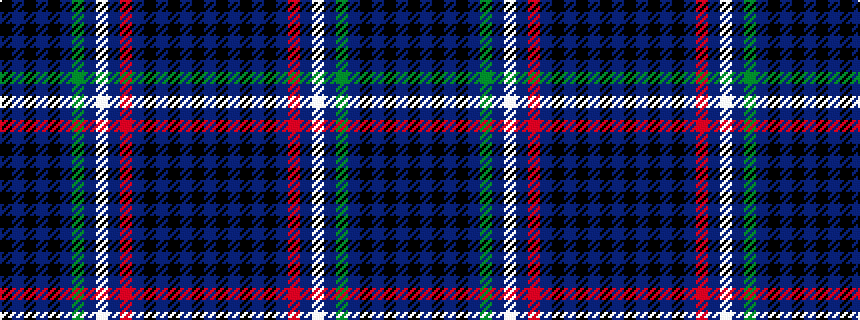 idealised woven sample of pattern BKBKBKBRBWBGBKBKBK