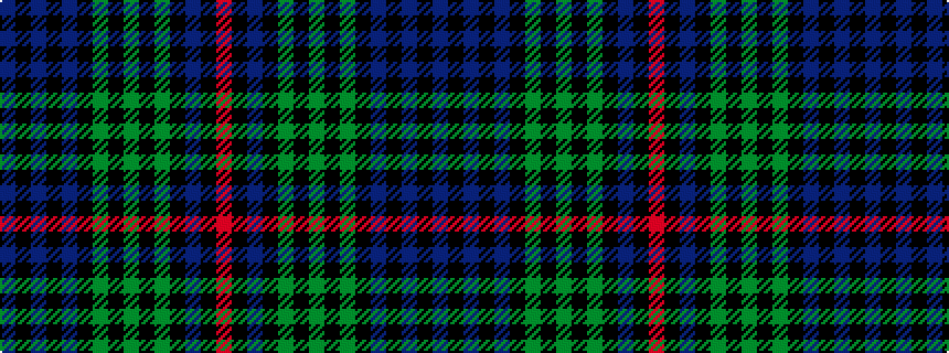 idealised woven sample of pattern BKBKBKGKGKGKBKR