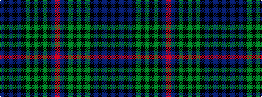 idealised woven sample of pattern BKBKBKGKGKGKBR
