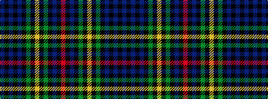 idealised woven sample of pattern BKBKBKGKYKGKBKR
