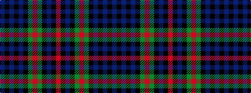 idealised woven sample of pattern BKBKBKGRGKBKR