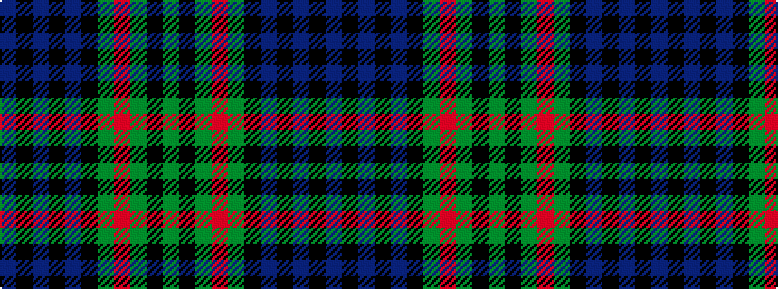 idealised woven sample of pattern BKBKBKGRGKG