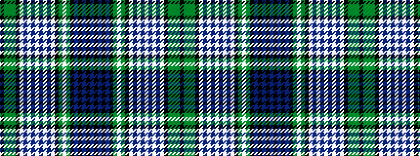 idealised woven sample of pattern BKBKBKGWGKWBWBWBWBWKGGGK