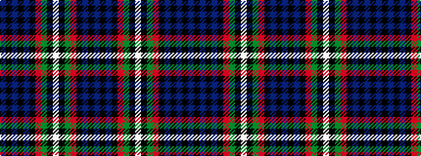 idealised woven sample of pattern BKBKBKRGKWKGRKBKB