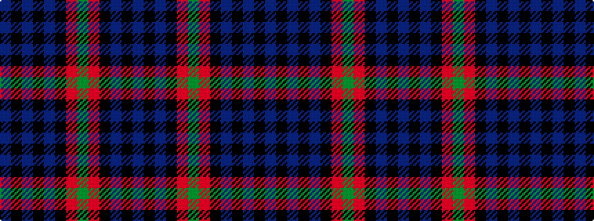 idealised woven sample of pattern BKBKBKRGRKBKB