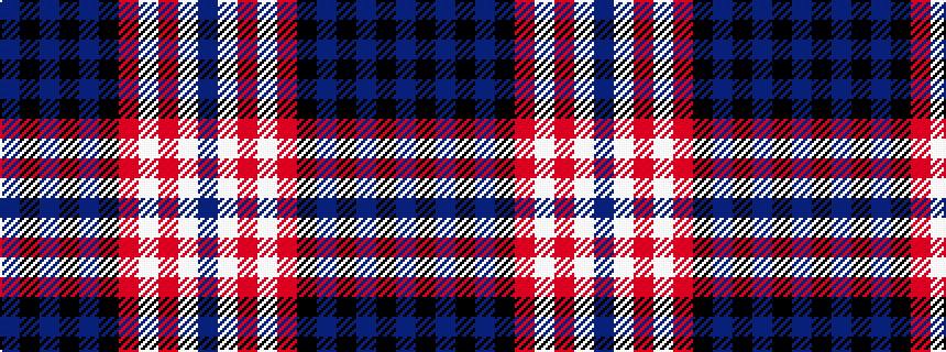 idealised woven sample of pattern BKBKBKRWRWB