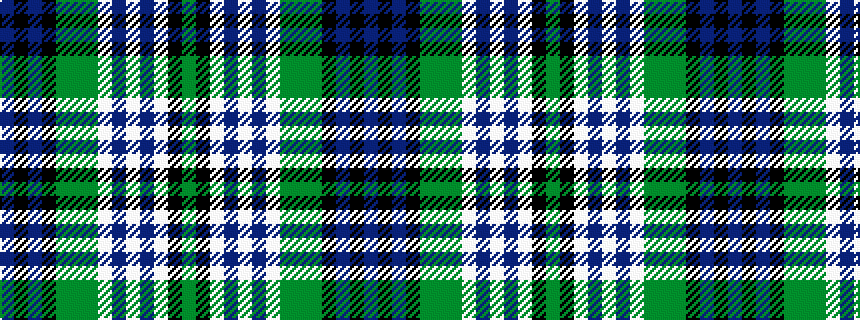 idealised woven sample of pattern BKBKGGGWBWBWKG