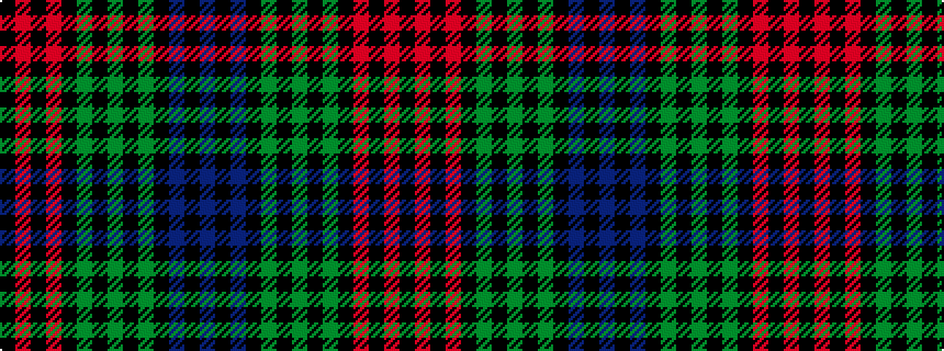 idealised woven sample of pattern BKBKGKGKGKRKRK