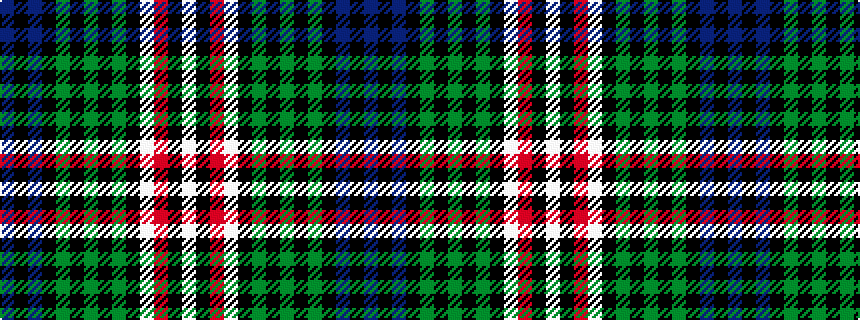idealised woven sample of pattern BKBKGKGKGKWRKW