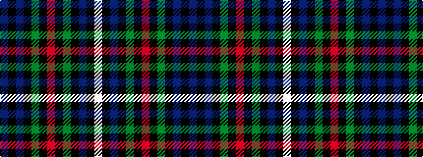 idealised woven sample of pattern BKBKGKRKGKBKW