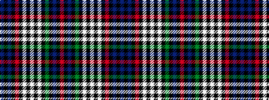 idealised woven sample of pattern BKBKRKWKWKWKGKBKR