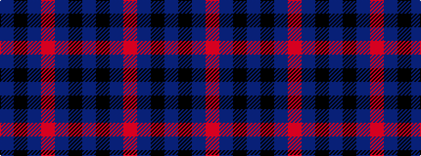 idealised woven sample of pattern BKBRBKB