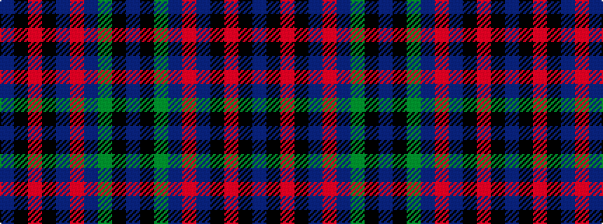 idealised woven sample of pattern BKGBRBKRKB