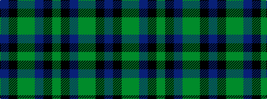 idealised woven sample of pattern BKGGBKG