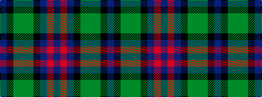 idealised woven sample of pattern BKGGGKBRB