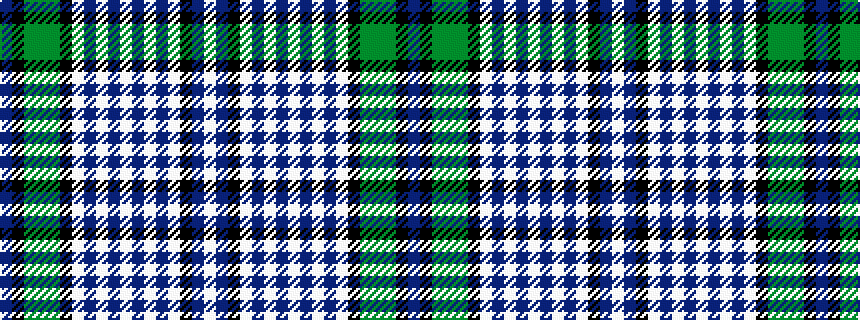 idealised woven sample of pattern BKGGGKWBWBWBWBWKBW