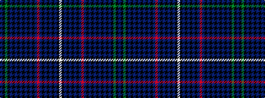 idealised woven sample of pattern BKGKBKBKBKBKBKBRBKBKBKBKW