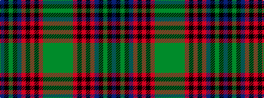 idealised woven sample of pattern BKGKBRKRKRGGGG