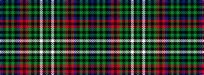 idealised woven sample of pattern BKGKGKBRKRGKGKWKG