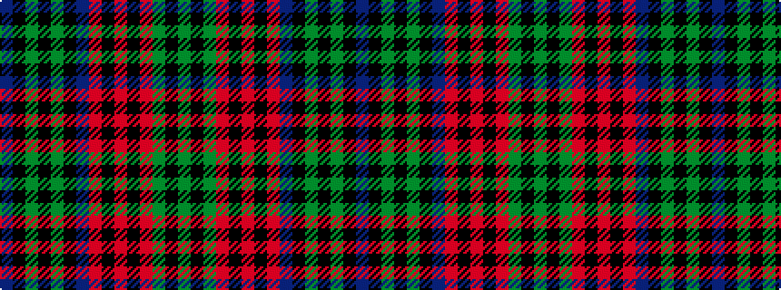 idealised woven sample of pattern BKGKGKBRKRKRGKG