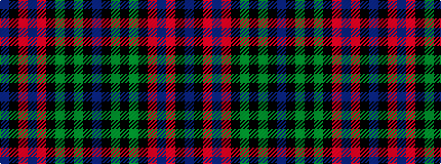 idealised woven sample of pattern BKGKGKRBRKB