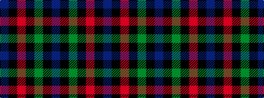 idealised woven sample of pattern BKGKRKB