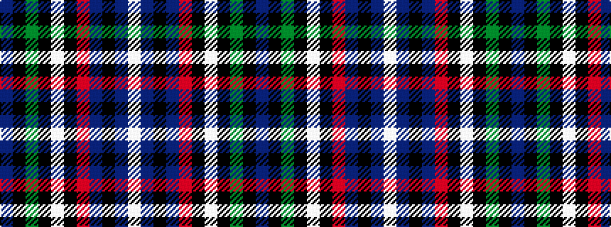 idealised woven sample of pattern BKGKWKRBKBW