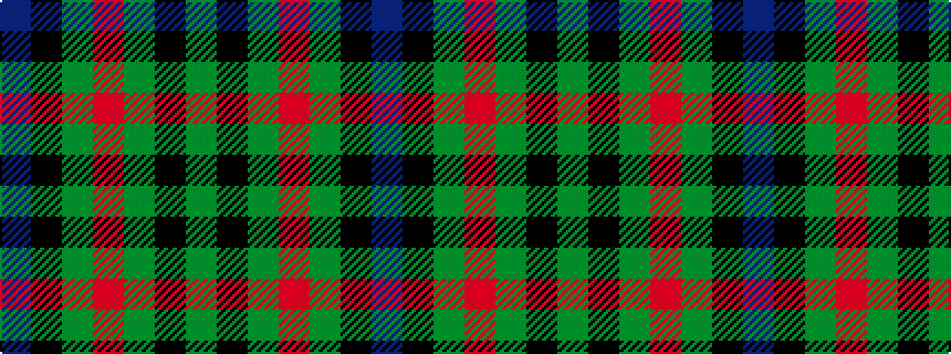 idealised woven sample of pattern BKGRGKG