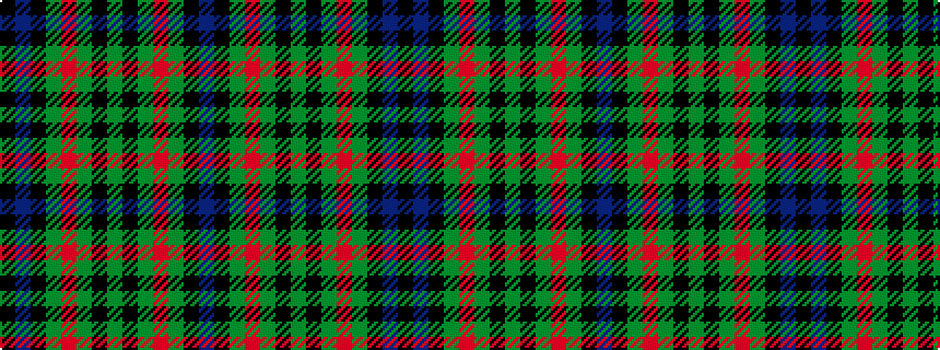 idealised woven sample of pattern BKGRGKGKGRGKBK