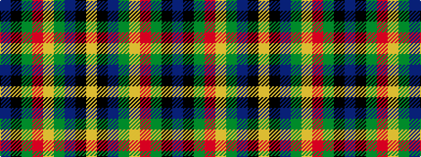 idealised woven sample of pattern BKGRYGBKY
