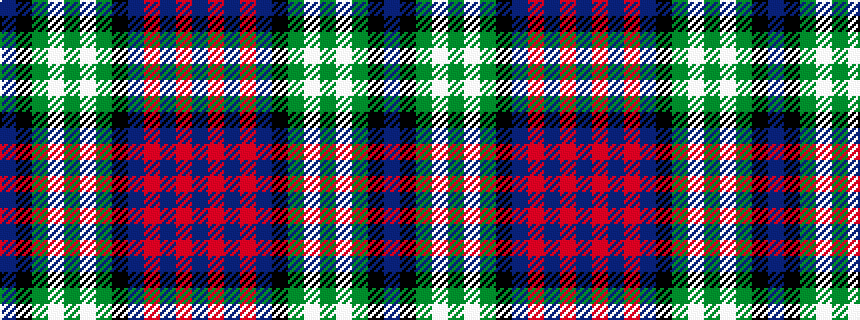 idealised woven sample of pattern BKGWGWGKBRBRB