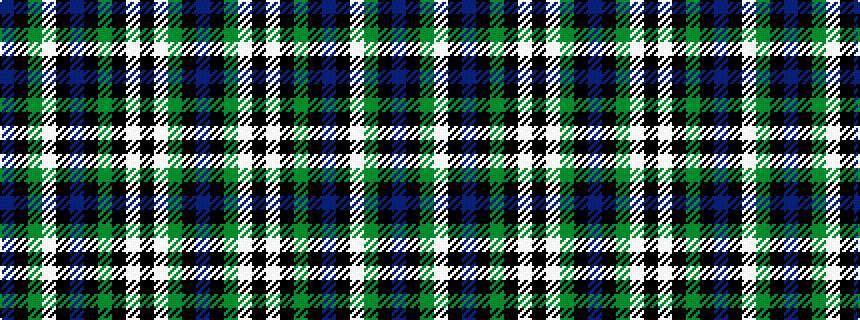 idealised woven sample of pattern BKGWKBKGKWKWGKB