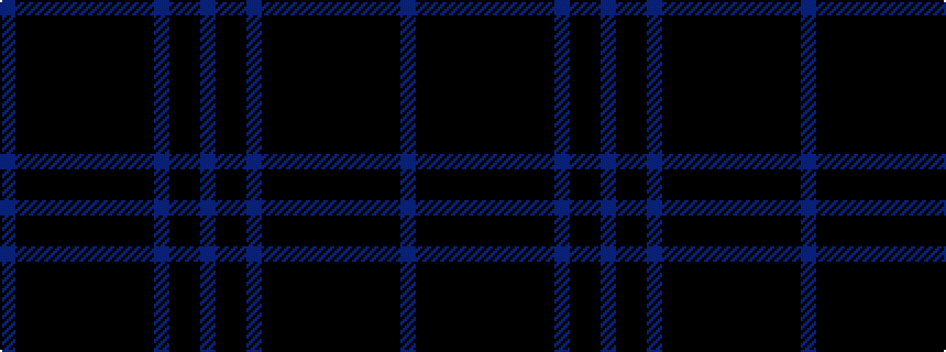 idealised woven sample of pattern BKKBKKKKKKKKKB