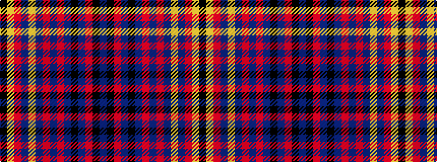 idealised woven sample of pattern BKRBKBRBRBYBRYK