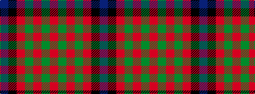 idealised woven sample of pattern BKRGRGR
