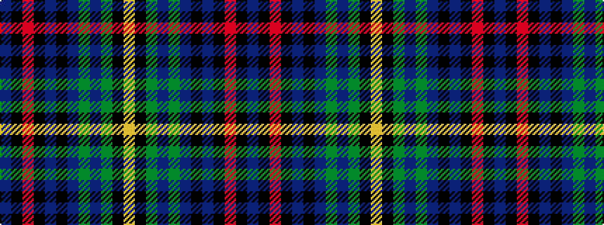 idealised woven sample of pattern BKRKBKBGBGKY