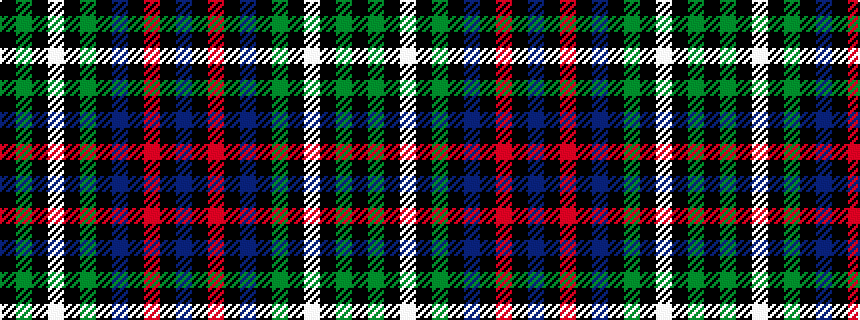 idealised woven sample of pattern BKRKBKGKWKGK
