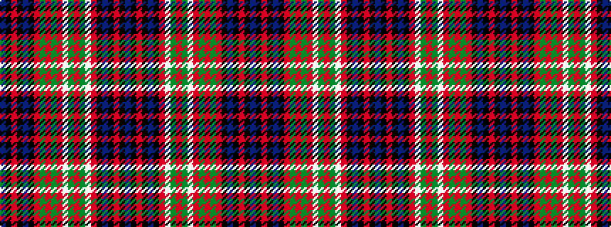 idealised woven sample of pattern BKRKBKRGRGRWGRGWRKBKRKB