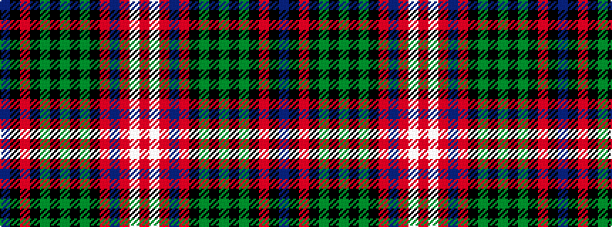 idealised woven sample of pattern BKRKGKGKGKRBRWR