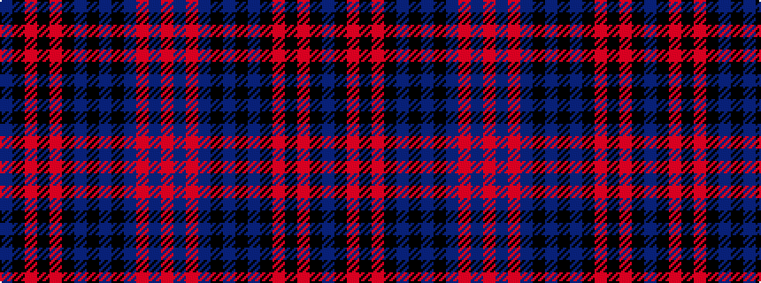 idealised woven sample of pattern BKRKRKBKBKBRBR