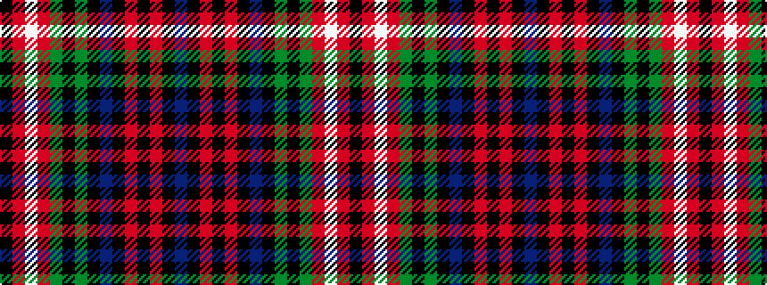 idealised woven sample of pattern BKRKRKBKGKGRWRK