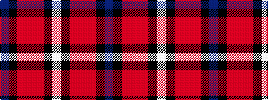 idealised woven sample of pattern BKRRRKW