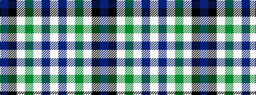 idealised woven sample of pattern BKWGWBW