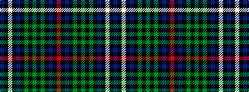 idealised woven sample of pattern BKWKBKGKGKGKBKR